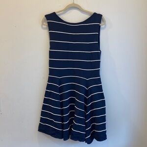 Alice and Olivia navy and white striped dress